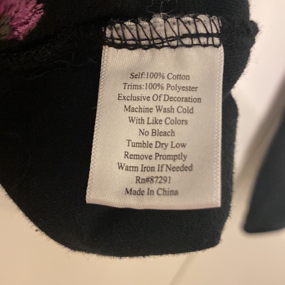 Johnny Was Embroidered Long Sleeve Black Dress - Picture 6 of 6